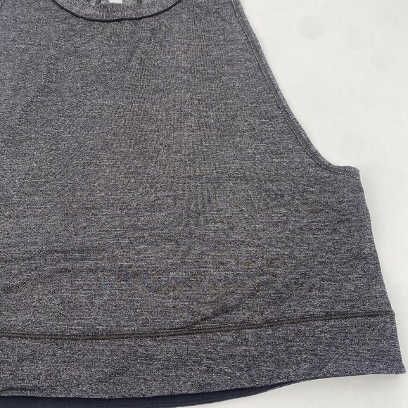 Lululemon Size 8 Pace Perfect Tank Heathered Gray Black Oversized - Picture 4 of 8